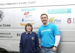 Bev and representative of Sentinel, one of our sponsors